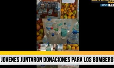 Jóvenes de Ulapes juntaron elementos para los bomberos que combaten el incendio en Chepes