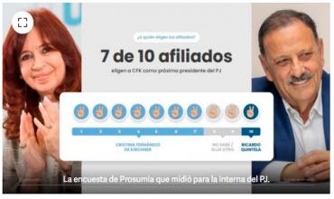 La encuesta que genera máxima tensión en la interna del PJ: 7 de cada 10 afiliados eligen a Cristina