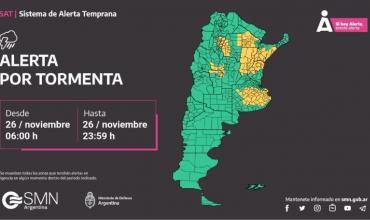 La Rioja en alerta por “caída abundante de agua”, ráfagas intensas y “posible” caída de granizo