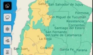 El SMN informó una alerta por tormentas y viento para La Rioja y 13 provincias 