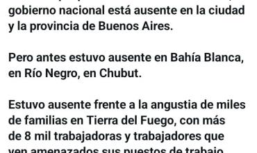 Quintela criticó la ausencia del Gobierno nacional ante las emergencias climáticas
