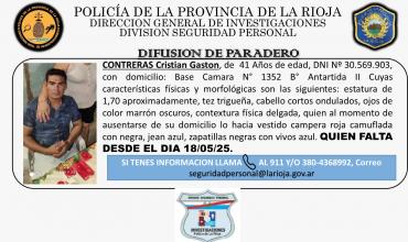 La Rioja: Se busca un hombre de 41 años que desapareció este domingo