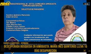 “Ella tenía problemas emocionales, pero no psiquiátricos”: se cumplen 15 días sin noticias de María Inés Quinteros