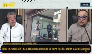 Rodrigo, propietario de Los Andes Sport, relató el robo que sufrió su local en pleno centro: “Nunca nos había pasado algo así”