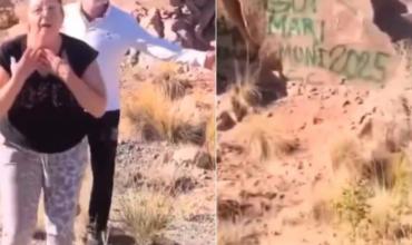 Indignación en Mendoza: turistas vandalizaron rocas en Potrerillos y fueron filmados