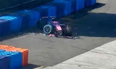 Colapinto sufrió un fuerte accidente durante los test de la Fórmula 1 en Hungría y debió ser atendido por los médicos