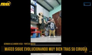 Mateo da sus primeros pasos tras la cirugía