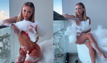Evangelina Anderson deslumbró con sensuales fotos en un jacuzzi tras su separación de Demichelis