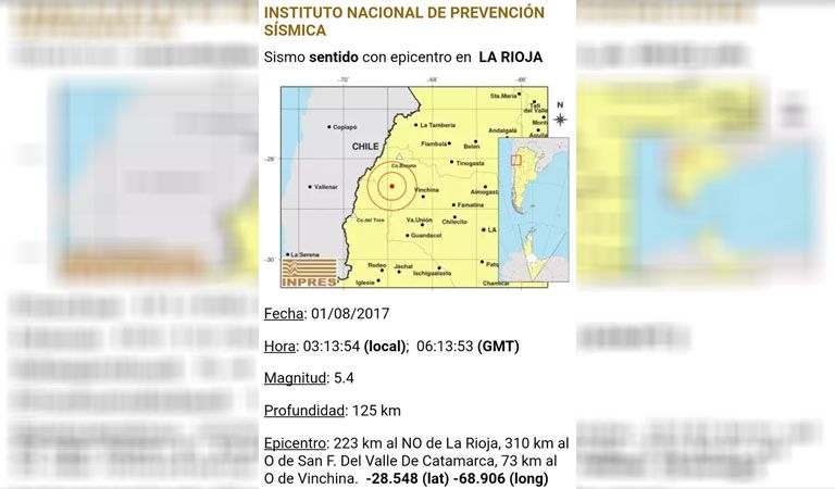 Sismo de 5,4 sacude el centro de Chile