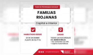 Fue "Bancarizado" el pago de los beneficiarios del Plan Familias Riojanas