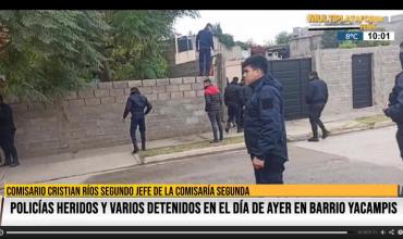 Pelea entre dos familias en el barrio Yacampis terminó con policías heridos y siete detenidos
