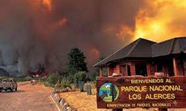 El fuego en el Parque Los Alerces ya arrasó con 2.300 hectáreas de bosque nativo