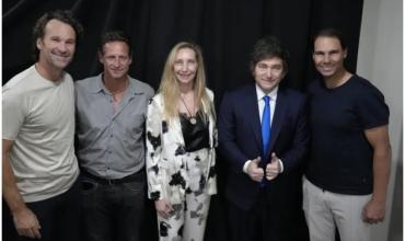 El cálido saludo entre Javier Milei y Rafael Nadal en el America Business Forum: "¿Estamos para un doble?"