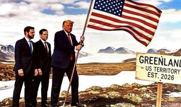 Antes de Davos, Donald Trump publicó una foto desafiante generada con IA: aparece conquistando Groenlandia