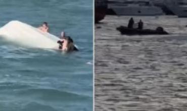 Rescataron a una familia tras el vuelco de una lancha en Punta del Este