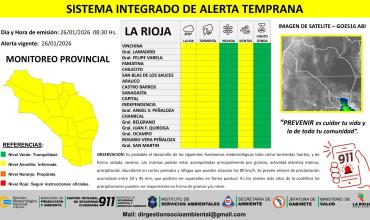Alerta amarilla por lluvias, tormentas y vientos en La Rioja