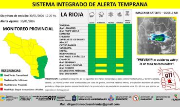 Alerta amarilla por tormentas y vientos para gran parte de la provincia 