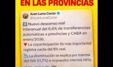 LA CAÍDA DE LAS TRANSFERENCIAS AUTOMÁTICAS DE NACIÓN A LAS PROVINCIAS VOLVIÓ A ENCENDER UNA SEÑAL DE ALERTA EN EL INTERIOR DEL PAÍS. 