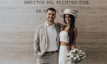 Emily Lucius y Rodrigo Valladares, sobrino de Mauricio Macri, se casaron por civil: “Ya me pueden decir señora”