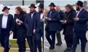 Milei visitó la tumba del rebe de Lubavitch en Nueva York en el inicio de su agenda en Estados Unidos
