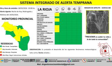 Emiten alerta por lluvias para 8 departamentos