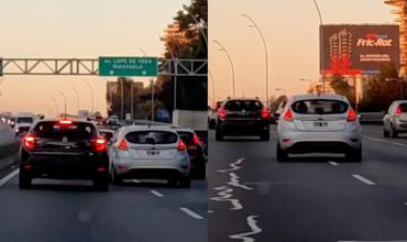 Avenida Gral Paz: Grabaron a un conductor realizando maniobras peligrosas en hora pico