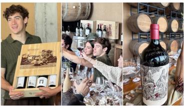 Viaje en helicóptero, asado con Maia Reficco y una botella de seis litros de Malbec: el día de Colapinto en la previa a la exhibición