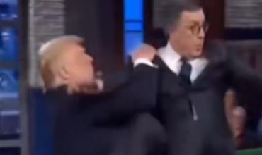 Trump publicó un video hecho con inteligencia artificial en el que “tira a la basura” a Stephen Colbert