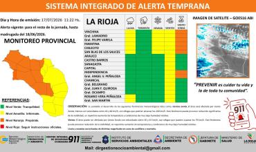 La Rioja continúa bajo alerta por Zonda, nevadas y lluvias: intensifican el monitoreo en el oeste provincial