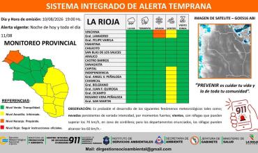 Alerta preventiva por nevadas y vientos para la noche del lunes  y todo el martes en La Rioja