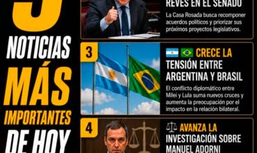 LAS 5 NOTICIAS MÁS IMPORTANTES DE HOY