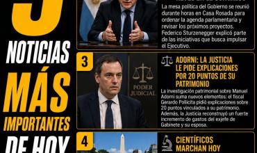 Las 5 noticias más importantes de Hoy: