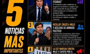 LAS 5 NOTICIAS MÁS IMPORTANTES DE HOY (Jueves 20/9/2026)