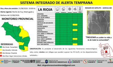 Alerta preventiva por vientos para la noche de este viernes y este sábado 
