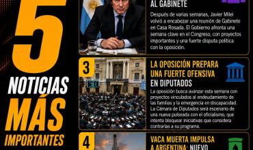 LAS 5 NOTICIAS MÁS IMPORTANTES DE HOY (Martes 25/8/2026)