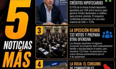 LAS 5 NOTICIAS MAS IMPORTANTES. DE HOY. (Jueves  27/8/2026)