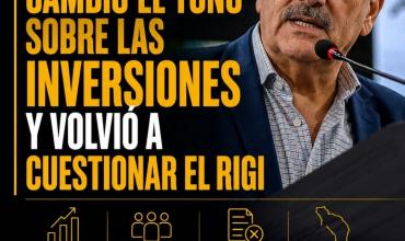 QUINTELA CAMBIÓ EL TONO SOBRE LAS INVERSIONES Y VOLVIÓ A CUESTIONAR EL RIGI