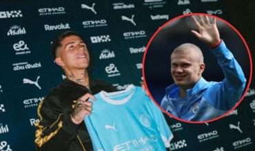 Erling Haaland tuvo una llamativa reacción al anuncio de Enzo Fernández como refuerzo estrella del City