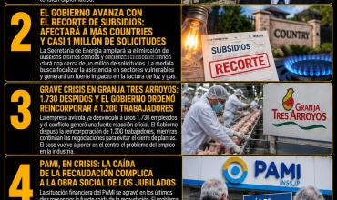 LAS CINCO NOTICIAS MAS IMPORTANTES DE HOY