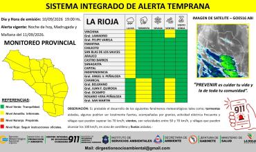 Difunden alerta amarilla por lluvias, tormentas y vientos