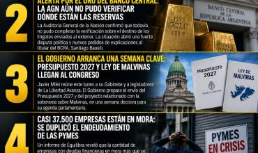LAS 5 NOTICIAS MÁS IMPORTANTES DE HOY LUNES 14/09/2026