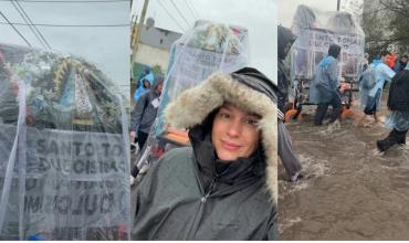 Pampita sorprendió con una profunda reflexión durante la Peregrinación a Luján bajo la lluvia