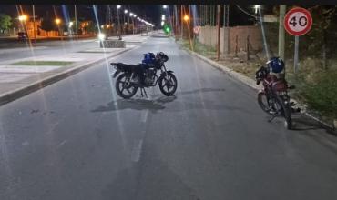 Choque entre dos motos en Chilecito: una mujer de 42 años sufrió una fractura de muñeca