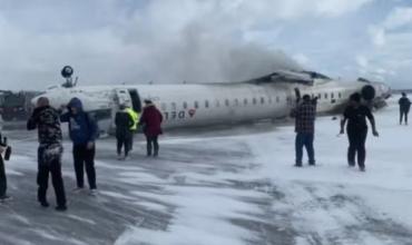 Avión de Delta Air Lines se accidenta al aterrizar en el Aeropuerto Pearson de Toronto