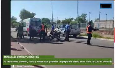 Motociclista impactó contra un perro en Av. Carlos Menem