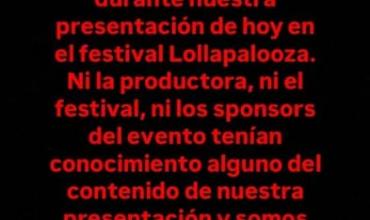 La banda que lo proyectó un Milei diabólico en el Lollapalooza emitió un comunicado 