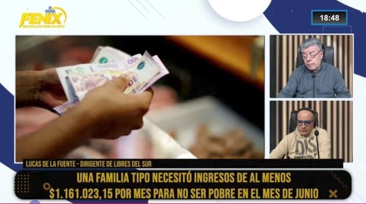 Una familia tipo necesitó $1.161.000 en junio para no ser pobre, según Libres del Sur