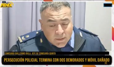 Crio. Guillermo Ávila, sobre la persecución policial: “Hay dos detenidos y ningún lesionado por el móvil que cayó a una zanja”