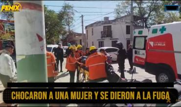 Chocaron a una mujer y se dieron a la fuga