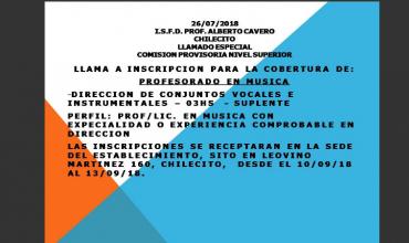 Llamados de nivel superior docente